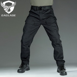 Eaglade กางเกงคาร์โก้ยุทธวิธี สําหรับผู้ชาย JTIX5 สีดํา กันน้ํา