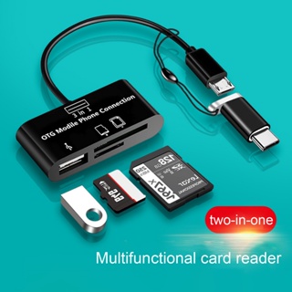 Rich2.br อะแดปเตอร์การ์ดรีดเดอร์ Type-C Micro USB TF U OTG อเนกประสงค์ สําหรับ Macbook
