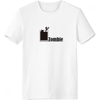แฟชั่นใหม่ล่าสุด Zombie Cocktail With The Word Zombie Crew Neck T-shirt Workwear Pocket Short Sleeve Sport Clothing