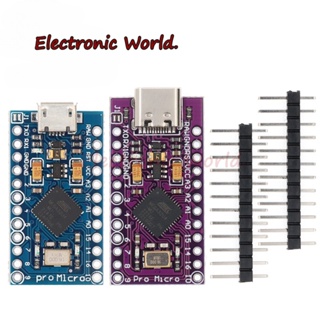 โมดูลไมโคร USB Pro Micro ATMEGA32U4 5V 16MHZ ขนาดเล็ก พร้อมบูทโหลด สําหรับ arduino 2 แถว