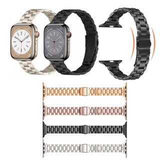 สายนาฬิกาข้อมือสเตนเลส แบบบางพิเศษ สําหรับ Apple Watch Ultra 49 มม. 44 มม. 40 มม. 38 มม. 42 มม. 41 มม. 45 มม.