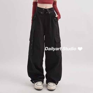 Dailyart กางเกงขายาว กางเกงเอวสูง สไตล์เกาหลี แฟชั่น 2023 NEW071758