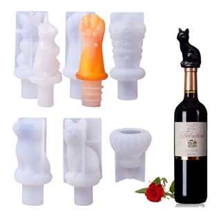 Chk แม่พิมพ์ซิลิโคนเรซิ่น อีพ็อกซี่ รูปกรงเล็บแมว กระต่าย ขวดไวน์แดง สําหรับทําเครื่องประดับ งานฝีมือ