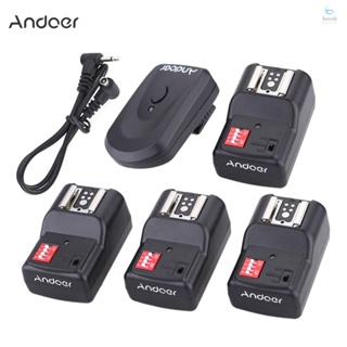 Andoer 16 Channel Wireless Remote Flash Trigger Set 1 Transmitter + 4 Receivers + 1 Sync Cord for   Pentax Olympus Sigma Sunpak Vivitar Neewer YOUNGNUO Speedlite