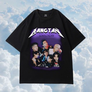 เสื้อยืดสีขาวเสื้อยืด BOOTLEG BANGTAN - KAOS BAJU KOREA Tiedye WASHED OVERSIZES-4XL