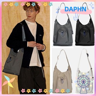 Daphs กระเป๋าสะพายไหล่ ผ้าไนล่อน ทรงบักเก็ต น้ําหนักเบา สีพื้น สไตล์ Preppy สําหรับผู้หญิง