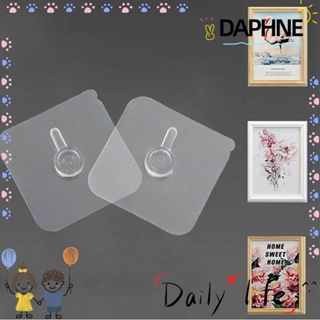 DAPHNE ตะขอแขวนกรอบรูป แบบใส แข็งแรง ไม่ต้องเจาะ สําหรับแขวนโปสเตอร์ 2 4 ชิ้น