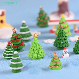 Abongbang 2 ชิ้น ต้นคริสต์มาส จิ๋ว ฟิกเกอร์ บ้านตุ๊กตา ตกแต่งสวน ภูมิทัศน์ขนาดเล็ก ดี