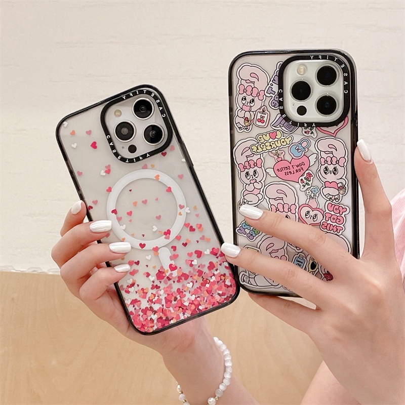 casetifg-เคสโทรศัพท์มือถือซิลิโคน-tpu-แข็ง-กันกระแทก-ป้องกัน-ปิดด้านหลัง-ลายกระต่ายหัวใจ-คุณภาพสูง-พร้อมกล่องชาร์จแม่เหล็ก-สําหรับ-iphone-14-11-12-13-pro-max