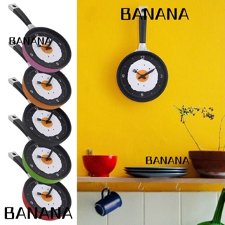 Banana1 นาฬิกาแขวนผนัง ดีไซน์ใหม่ สร้างสรรค์ กระทะทอด หลากสี พร้อมไข่ดาว