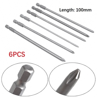 Home Screwdriver Bit Hand Tools 1/4inch 6Pcs/Set Cross Head Magnetic Bits