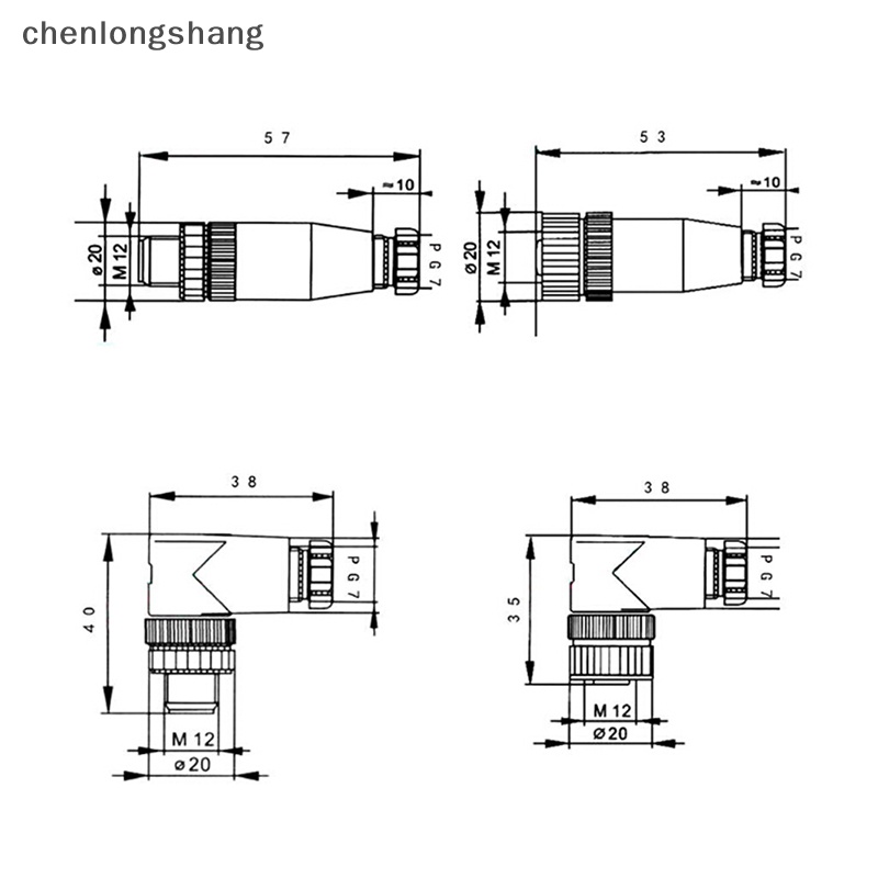 chenlongshang-ปลั๊กเซนเซอร์เชื่อมต่อ-m12-3-4-5-pin-ตัวผู้-ตัวเมีย-มุมขวา-1-ชิ้น