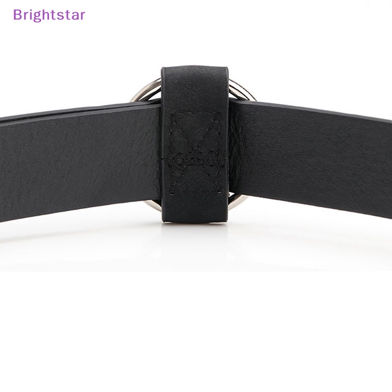 brightstar-เข็มขัดลําลอง-ไม่มีเข็ม-หัวเข็มขัดกลม-สีพื้น-แฟชั่นสําหรับสุภาพสตรี