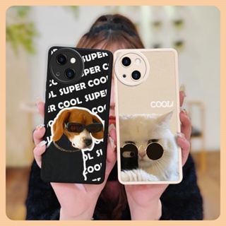 personality leather Phone Case For iphone14 Plus creative simple advanced Phone lens protection soft shell Silica gel