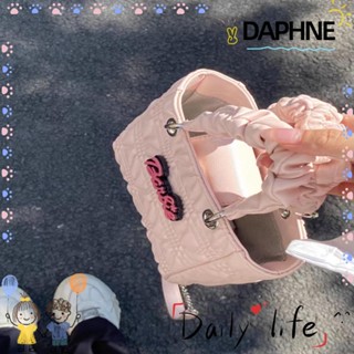 Daphne กระเป๋าสะพายไหล่ สะพายข้าง หนัง PU สีพื้น ความจุขนาดใหญ่ แบบพกพา แฟชั่นสําหรับผู้หญิง