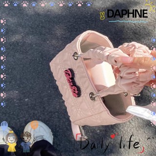 Daphne กระเป๋าสะพายไหล่ สะพายข้าง หนัง PU สีพื้น ความจุขนาดใหญ่ แบบพกพา แฟชั่นสําหรับผู้หญิง