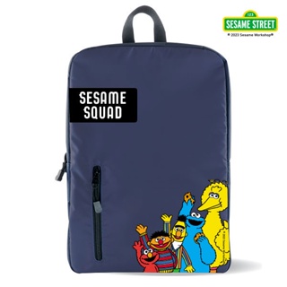 Bundanjai (หนังสือ) SST4-กระเป๋าเป้ : Sesame Street Squad of five Backpack -BP-A175S -Blue W12xH17x5.5 in