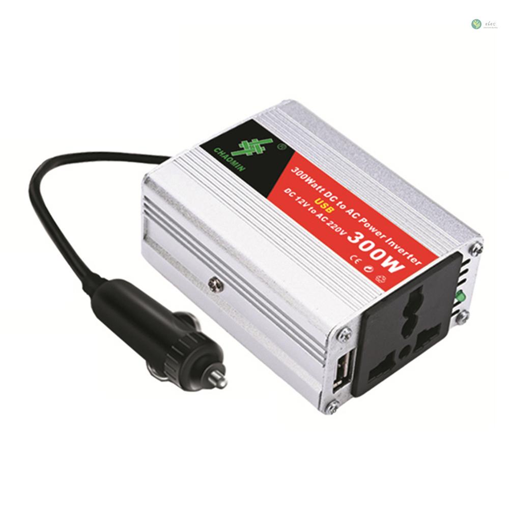 พร้อมส่ง-อะแดปเตอร์แปลงไฟอินเวอร์เตอร์-แบบพกพา-dc12volt-เป็น-ac220volt-transformer-300w-usb-สําหรับรถยนต์