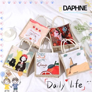 Daphne กระเป๋าถือ กระเป๋าช้อปปิ้ง ผ้าแคนวาส พิมพ์ลาย สไตล์ชนเผ่า สร้างสรรค์ สําหรับผู้หญิง