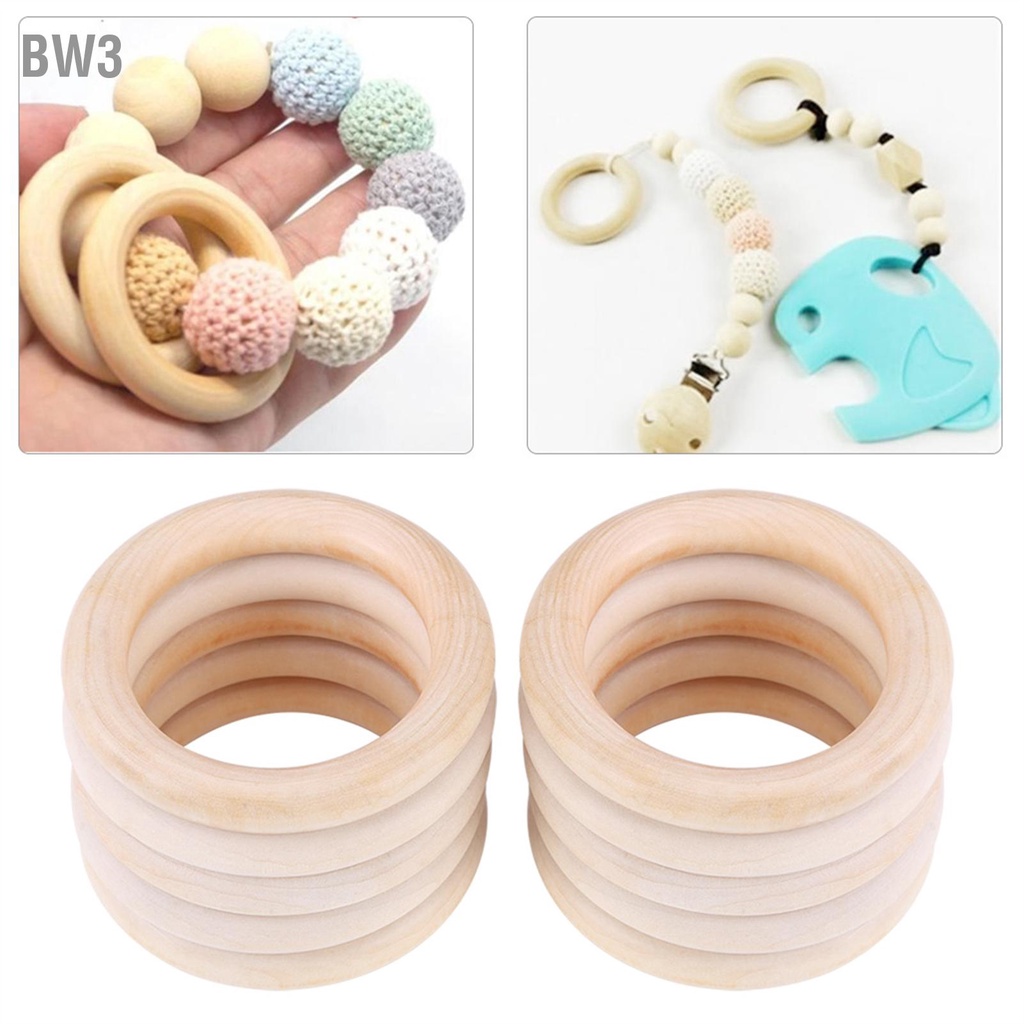 bw3-10-ชิ้นเด็กทารกไม้ธรรมชาติฟันแหวนยางกัดของเล่นสร้อยข้อมือไม้-diy-หัตถกรรม