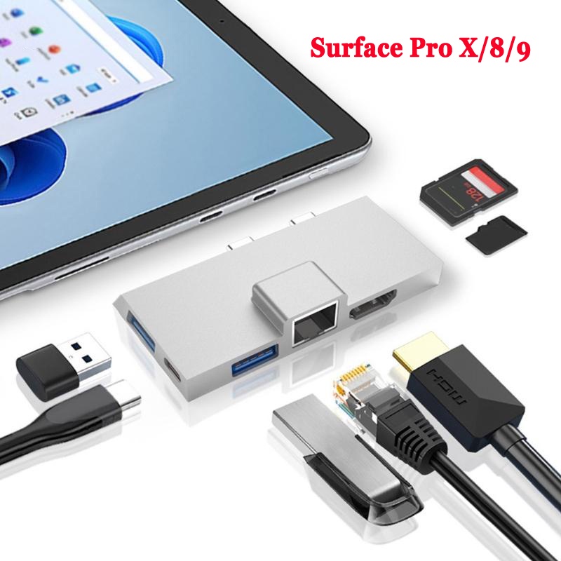 7-in-1-ฮับขยาย-usb-c-สําหรับ-surface-pro-8-9-x-usb3-0-hdmi