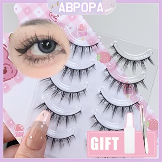 Abpopa Beauty ABpopa ขนตาปลอม หนา นุ่ม โค้ง เป็นธรรมชาติ ใช้ซ้ําได้ A02 ห้าคู่