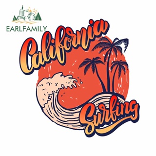 Earlfamily สติกเกอร์ไวนิล ลาย California Surf Rider 3D ขนาด 13 ซม. x 12.9 ซม. สําหรับติดตกแต่งรถยนต์
