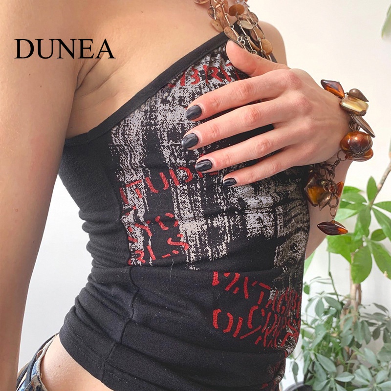 dunea-เสื้อเปิดไหล่-พิมพ์ลาย-สไตล์วินเทจ-สําหรับผู้หญิง