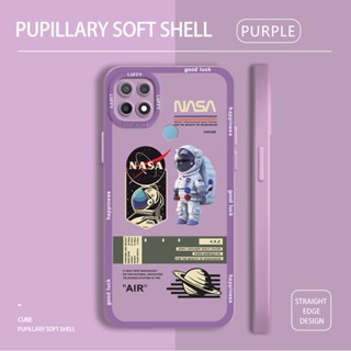 เคส OPPO A8 A15 A15S A31 A32 A33 A53 A93 2020 A52 A92 Reno 4F เคสโทรศัพท์ซิลิโคน TPU แบบนิ่ม ลายการ์ตูนนักบินอวกาศ NASA กันกระแทก