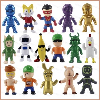 23 16 ชิ้น ตุ๊กตาฟิกเกอร์ Stumble Guys Raving Rabbids Banana Man Ninja Super Man ของเล่นสําหรับเด็ก ของขวัญ