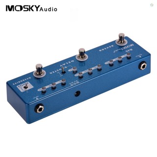 Audioworld MOSKYAudio RD5 5-in-1 แป้นเหยียบเอฟเฟคกีตาร์ แบบโลหะ พร้อมบัฟเฟอร์ True Bypass