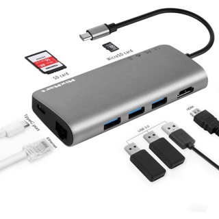 อะแดปเตอร์ฮับ USB C เป็น USB 3.0 HDMI 4k 1000M RJ45 Type C สําหรับ MacBook Pro Air Huawei Mate