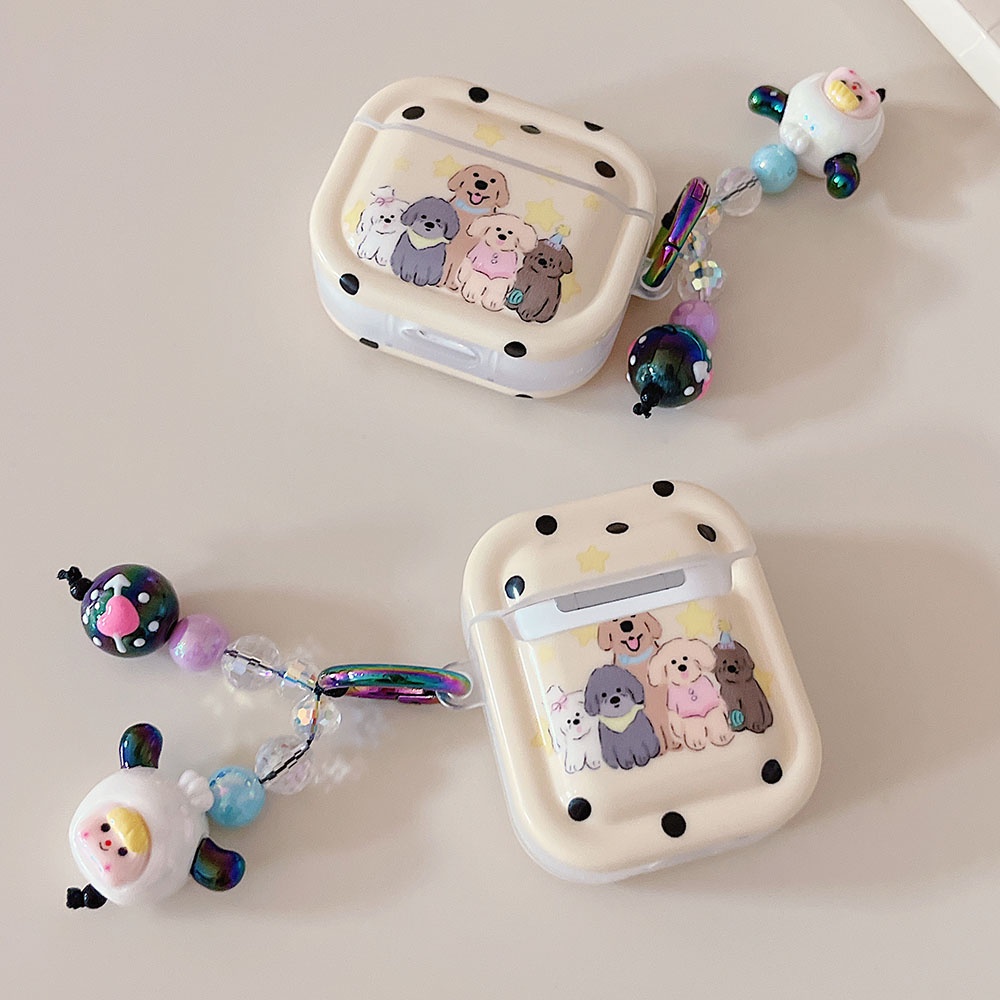 เคสหูฟังบลูทูธ-ลายจุด-สุนัข-พร้อมพวงกุญแจ-สําหรับ-airpods-3-pro-2-airpod-1-2-pro2