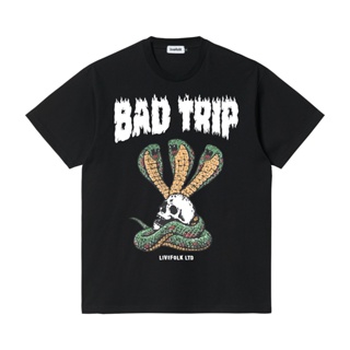 เสื้อยืดผ้าฝ้ายพิมพ์ลายLivefolk - Bad Trip Black T-Shirt