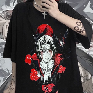 อะนิเมะญี่ปุ่น Naruto Sasuke สูญเสียเสื้อยืดลำลองด้านบนขนาดใหญ่S-5XL