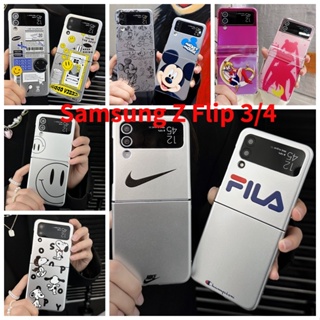 เคสโทรศัพท์มือถือแบบแข็ง กันกระแทก ลายการ์ตูนมิกกี้เมาส์หน้ายิ้มน่ารัก แฟชั่น สําหรับ Samsung Galaxy Z Flip 4 5G Z Flip 3