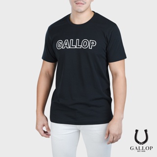 GALLOP : เสื้อยืดคอกลมพิมพ์ลาย BASIC -T-SHIRT (Round-necked) รุ่น GTP9040 มี 2 สี