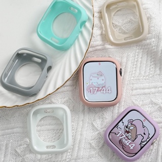 เคส TPU นิ่ม แบบบาง กันกระแทก สีแคนดี้ สําหรับ Apple Watch Series Ultra 8 SE 7 6 5 4 3 2 1 2 ชิ้น