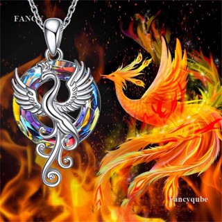 Fancy สร้อยคอ จี้คริสตัล รูปนกฟีนิกซ์ น่ารัก สีสันสดใส ของขวัญวันเกิด สําหรับผู้หญิง
