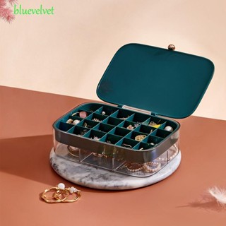 Bluevelvet กล่องเคส ABS ทรงสี่เหลี่ยม หลายชั้น สําหรับใส่เครื่องประดับ สร้อยคอ ต่างหู