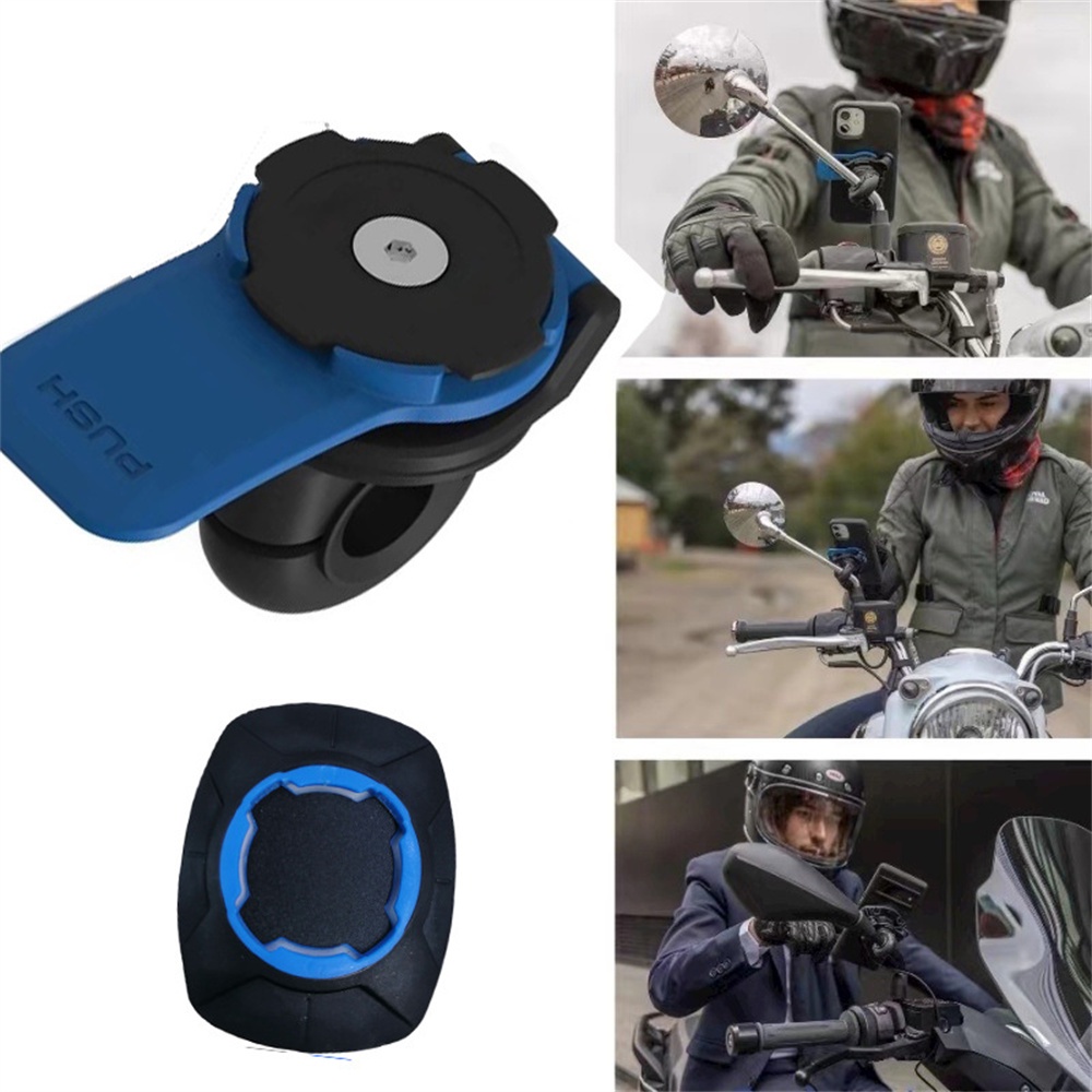 สากล-รถจักรยานยนต์กระจกมองหลังที่วางโทรศัพท์มือถือ-simple-quick-release-snap-buckle-electric-car-riding-mobile-phone-navigation-bracket-bluey