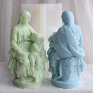 Joy แม่พิมพ์ซิลิโคนเรซิ่น อีพ็อกซี่ รูป The Virgin-Mary 3D สําหรับทําเทียนหอม งานฝีมือ DIY