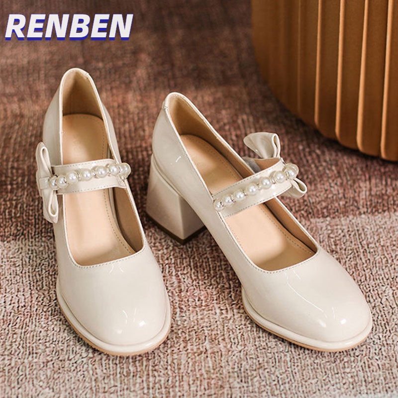 renben-ใหม่ซาตินชี้นิ้วกริชรองเท้าส้นสูงสัญจรสง่างาม