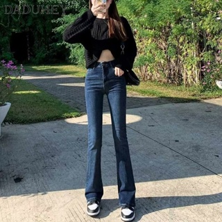 DaDuHey🎈  Womens Summer Design Sense Niche High Waist Slimming Horseshoe Pants Fashion Slightly Flared Bootcut Jeans