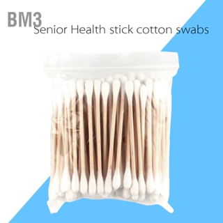 BM3 80 ชิ้น/แพ็คคุณภาพสูงสำลีสองหัวสุขภาพไม้แปรงแต่งหน้าเครื่องสำอางทำความสะอาดหู