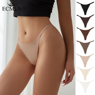 Ecmln กางเกงชั้นใน บิกินี่ ผ้าเรยอน เอวต่ํา ไร้รอยต่อ เซ็กซี่ แฟชั่นสําหรับผู้หญิง ไซซ์ S-XL