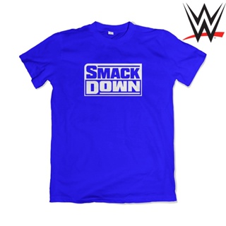  พิมพ์ลาย เสื้อยืดผ้าฝ้ายพิมพ์ลายแฟชั่น เสื้อยืด พิมพ์ลายโลโก้ Smackdown WWE 1226
