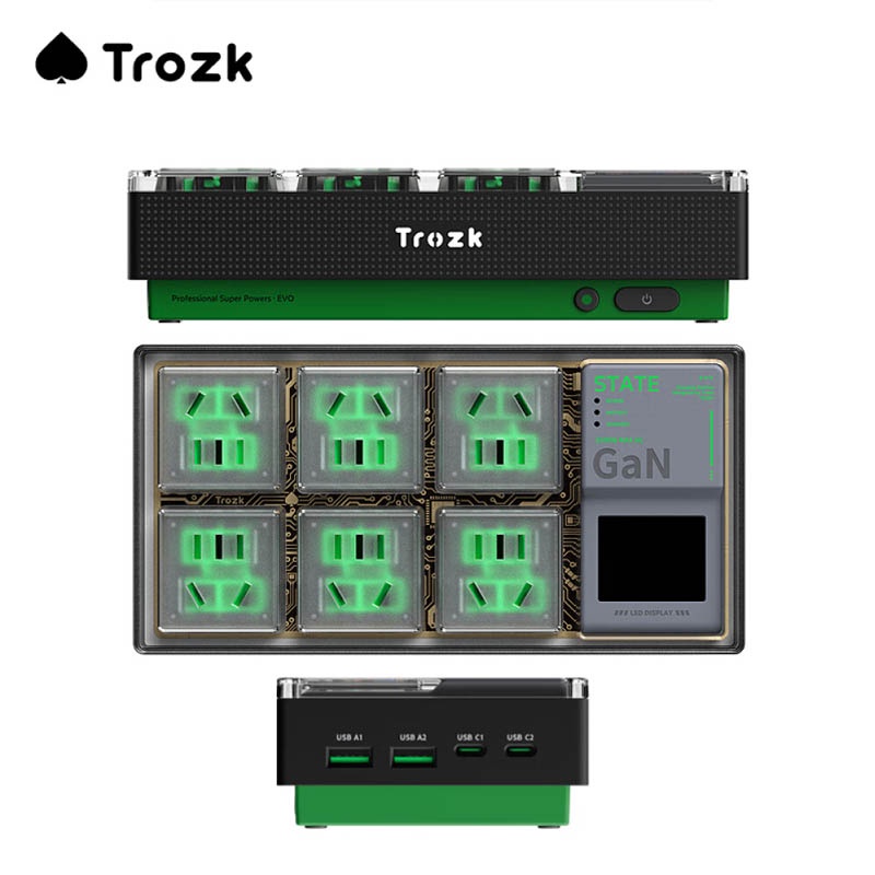 trozk-รางปลั๊กไฟเล่นเกม-65w-gan-พร้อมไฟ-rgb-6-ช่อง-ac-2-พอร์ต-usb-และ-2-พอร์ต-gepd