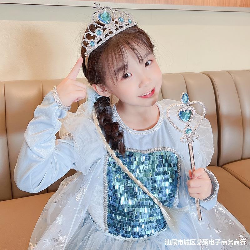 ชุดอุปกรณ์เสริม-มงกุฎเจ้าหญิงเอลซ่า-อันนา-แบบถักเปีย-สําหรับเด็กผู้หญิง-จํานวน-4-ชิ้น
