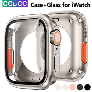 Cclcc กระจกนิรภัย และเคส สําหรับ Apple watch Ultra Series 8 7 6 5 4 3 2 1 SE iWatch 49 มม. 45 มม. 41 มม. 44 มม. 40 มม. 42 มม. 38 มม.